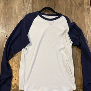 Under Armour Navy and White Long Sleeve Tee